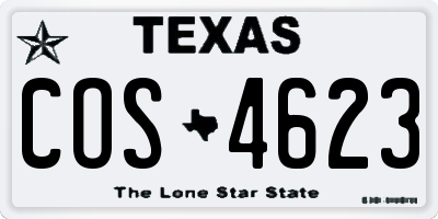 TX license plate COS4623