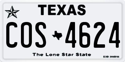 TX license plate COS4624