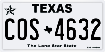 TX license plate COS4632