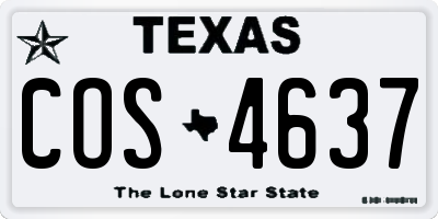 TX license plate COS4637