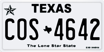 TX license plate COS4642