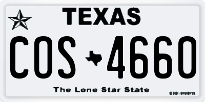 TX license plate COS4660