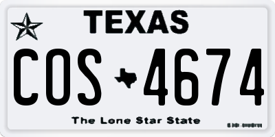 TX license plate COS4674