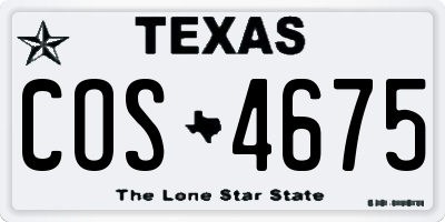 TX license plate COS4675