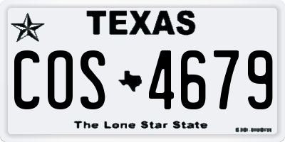 TX license plate COS4679