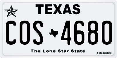 TX license plate COS4680