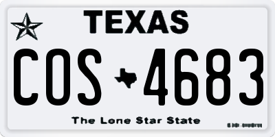 TX license plate COS4683