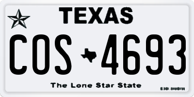 TX license plate COS4693