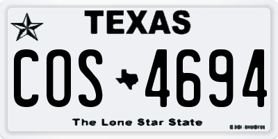 TX license plate COS4694