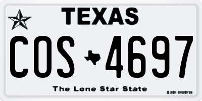 TX license plate COS4697