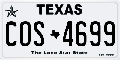 TX license plate COS4699
