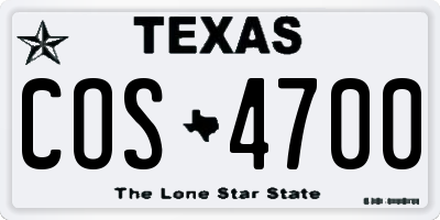 TX license plate COS4700