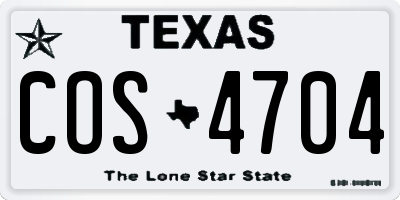 TX license plate COS4704