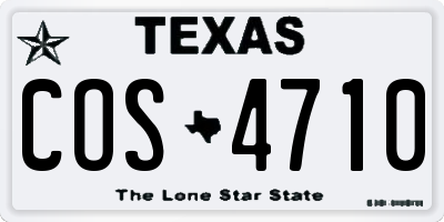 TX license plate COS4710