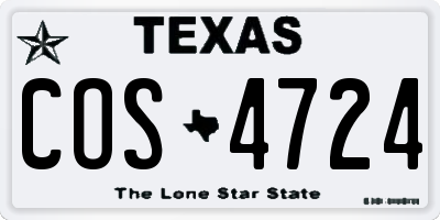 TX license plate COS4724
