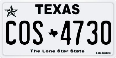 TX license plate COS4730
