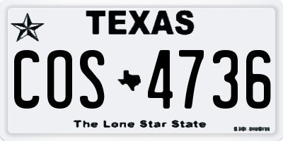 TX license plate COS4736
