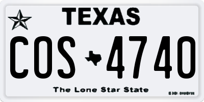 TX license plate COS4740