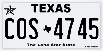 TX license plate COS4745