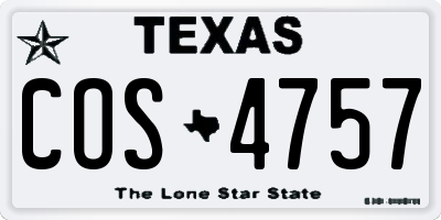 TX license plate COS4757
