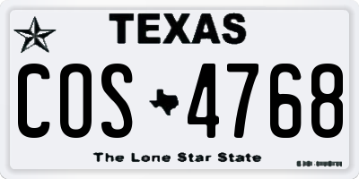 TX license plate COS4768