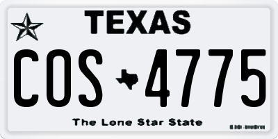 TX license plate COS4775