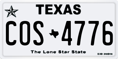 TX license plate COS4776