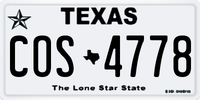 TX license plate COS4778