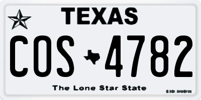 TX license plate COS4782