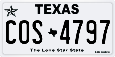 TX license plate COS4797