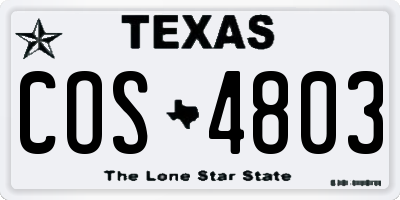 TX license plate COS4803