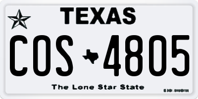 TX license plate COS4805