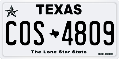 TX license plate COS4809