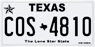 TX license plate COS4810