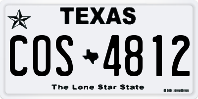 TX license plate COS4812