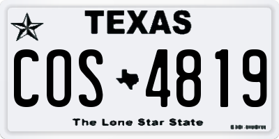 TX license plate COS4819