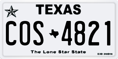 TX license plate COS4821