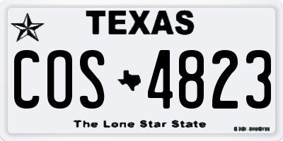 TX license plate COS4823