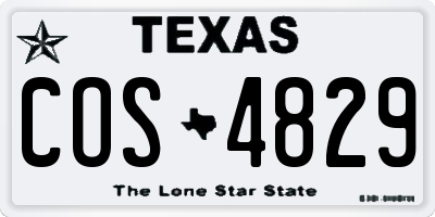 TX license plate COS4829