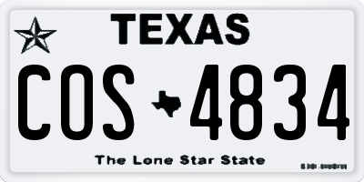 TX license plate COS4834