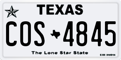 TX license plate COS4845