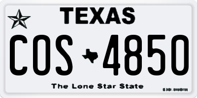 TX license plate COS4850