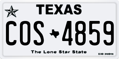 TX license plate COS4859