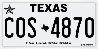 TX license plate COS4870