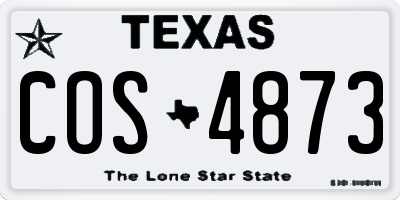 TX license plate COS4873