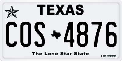 TX license plate COS4876