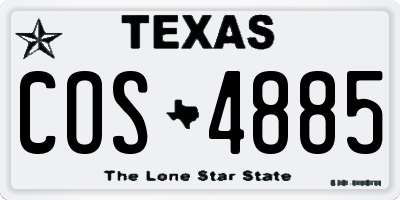 TX license plate COS4885