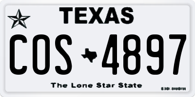 TX license plate COS4897