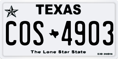 TX license plate COS4903