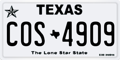 TX license plate COS4909